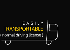 Easily transportable (normal drinving license)